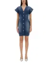 Moschino Slim Fit Denim Dress V-neckline In Denim