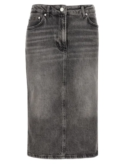 M05ch1n0 Jeans Denim Skirt In Grey