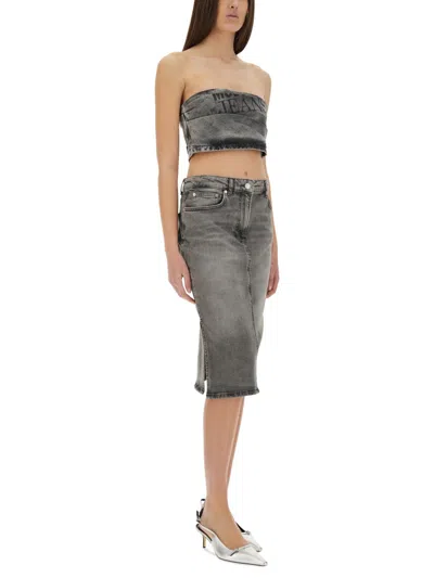 M05ch1n0 Jeans Denim Top In Grey