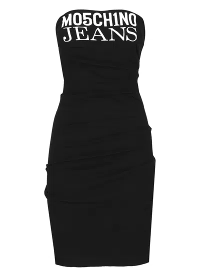 M05ch1n0 Jeans Dress With Logo In Black