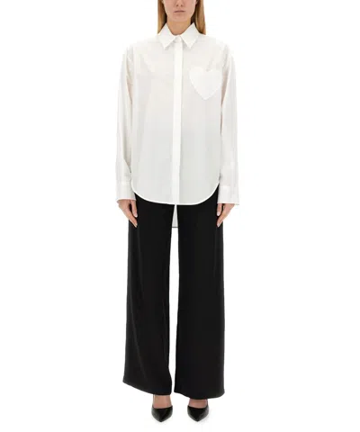M05ch1n0 Jeans Heart Shirt In White