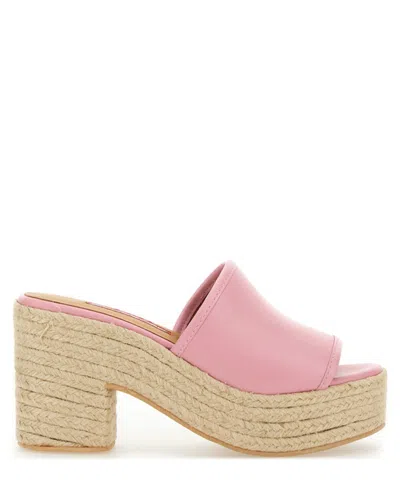 M05ch1n0 Jeans Leather Sandal In Pink