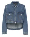 M05CH1N0 JEANS JEANS BUTTON-UP CROPPED DENIM JACKET