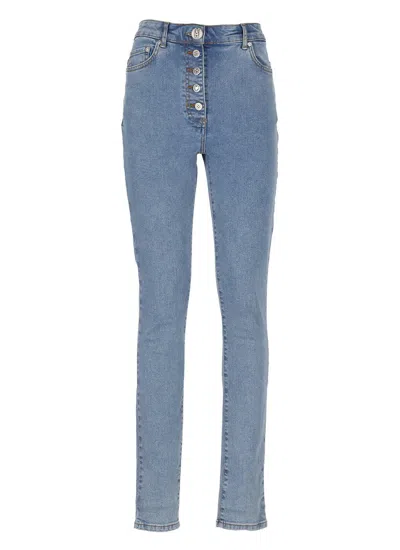 M05ch1n0 Jeans Jeans High-waisted Straight-leg Jeans  In Denim