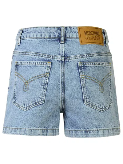 M05ch1n0 Jeans Light Blue Cotton Jeans Shorts