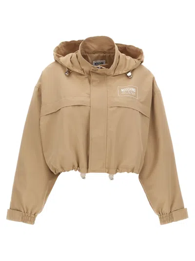 M05ch1n0 Jeans Logo Jacket In Beige