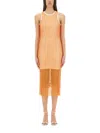 Moschino Jeans Mesh And Sequin Dress In Orange