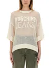 Moschino Logo Mesh Oversize Knitwear In Ivory