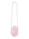 Moschino Rounded Cap-style Mini Bag With Metallic Chain Strap In Pink