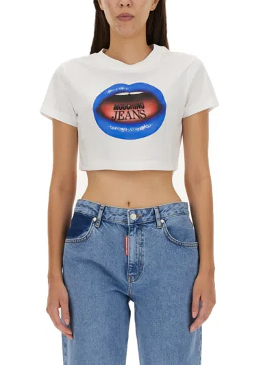 M05ch1n0 Jeans Mouth Print T-shirt In Multicolour