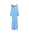 Moschino Open-back Crepe Maxi Dress In Avion