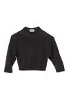 Moschino Open Knitted Crewneck Jumper In Black