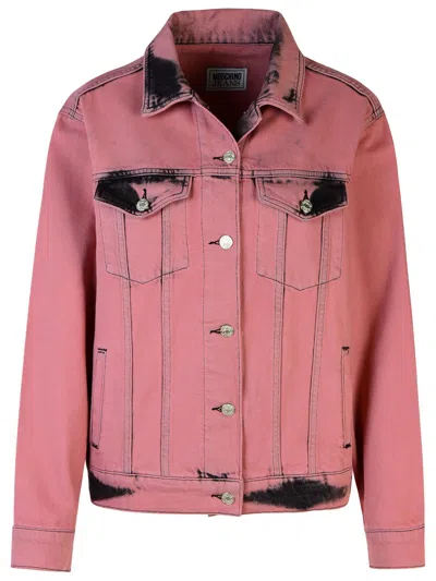 M05ch1n0 Jeans Pink Cotton Jeans Jacket