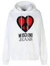 Shop M05ch1n0 Jeans Printed Hoodie In White