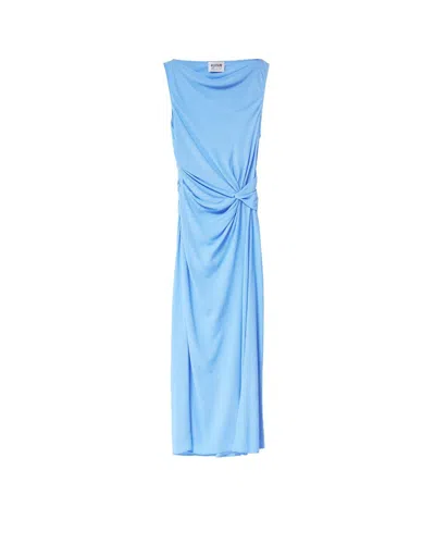 M05ch1n0 Jeans Sleeveless Crepe Midi Dress In Avion