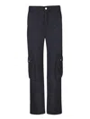 M05ch1n0 Jeans Straight Leg Pocket Detailed Cargo Trousers In Nero