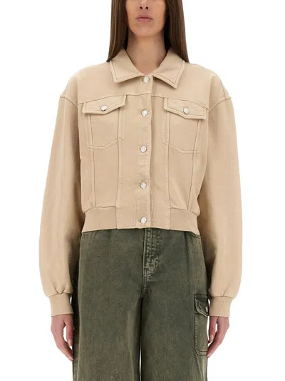 M05ch1n0 Jeans Urban Jacket In Beige