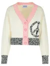 M05ch1n0 Jeans White Cotton Blend Cardigan In White