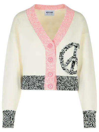 M05ch1n0 Jeans White Cotton Blend Cardigan