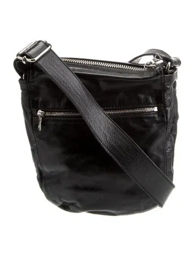 Pre-owned M0851 Leather Messenger Bag In Black