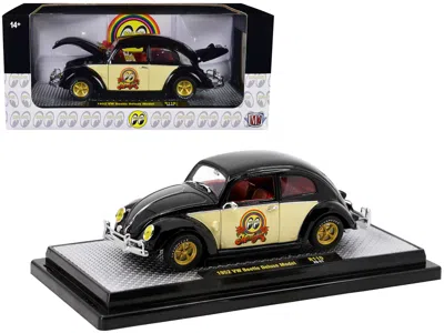 M2 1952 Volkswagen Beetle Deluxe Model Black With Cream Sides And Red Interior "mooneyes" Limited Editi