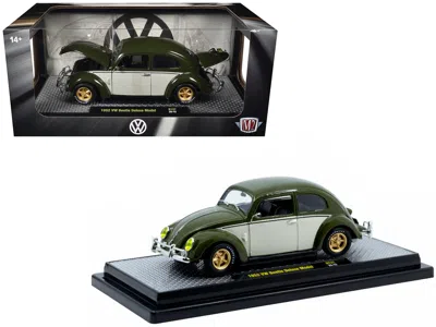 M2 1952 Volkswagen Beetle Deluxe Model Dark Green With Beige Sides Limited Edition To 5250 Pieces World In Multi
