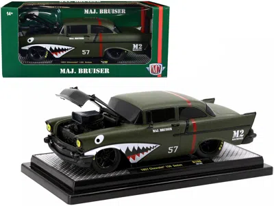 M2 1957 Chevrolet 150 Sedan #57 Matt Green Metallic "major Bruiser" Limited Edition To 5650 Pieces Worl