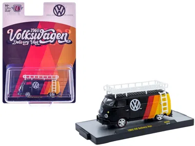 M2 1960 Volkswagen Delivery Van Black With Stripes And White Roof Rack Limited Edition To 5280 Pieces W