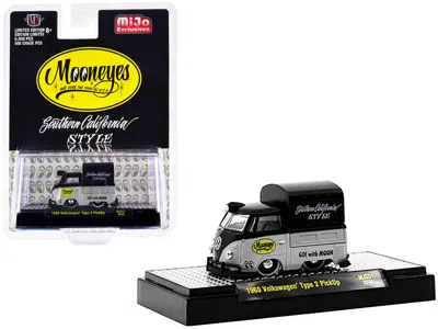 M2 1960 Volkswagen Type 2 Pickup Truck With Canvas Cover "mooneyes Southern California Style" Black And