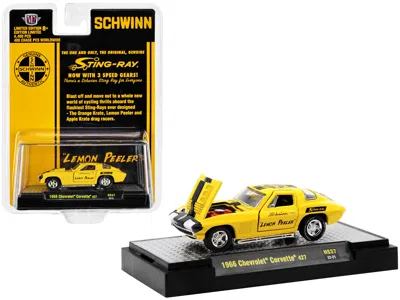 M2 1966 Chevrolet Corvette 427 #68 Yellow With Black Stripes And Graphics "schwinn Lemon Peeler" Limite