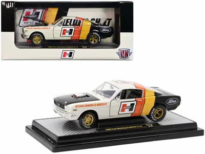 M2 1966 Ford Mustang Fastback 2+2 Off White And Black With Red And Yellow Stripes "hurst Shifters" Limi