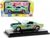 M2 1966 Ford Mustang Fastback 2+2 Seafoam Green And Light Green Striped With Flower Graphics "hurst Pow