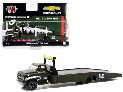 M2 1968 Chevrolet C60 Flatbed Truck #68 Matt Dark Green With Graphics "maj. G Action Line" Limited Edit