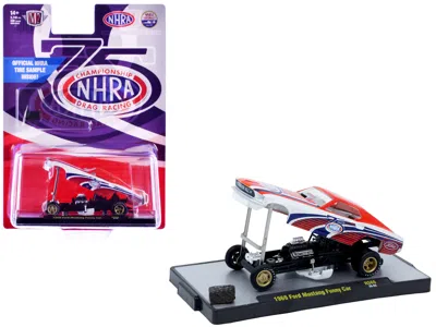 M2 1969 Ford Mustang Funny Car "nhra 75 Years" Red And White With Graphics Limited Edition To 3740 Piec