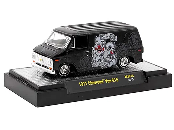 M2 Machines 1971 Chevrolet G10 Van Lowrider 1:64 – Collezione Nera 31500-MJS74 - Foto 3