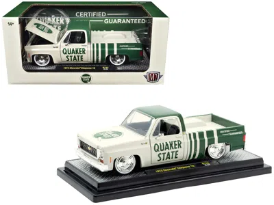M2 1973 Chevrolet Cheyenne 10 Pickup Truck "quaker State" Beige And Green Limited Edition To 9600 Piece In Multi