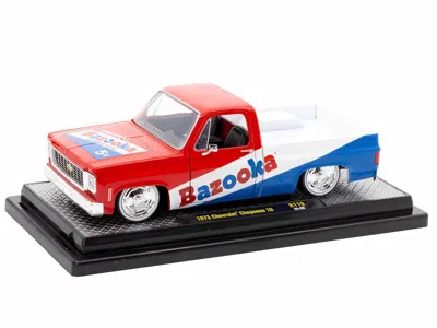 M2 1973 Chevrolet Cheyenne 10 Pickup Truck Red And Blue With White Stripe "bazooka Bubble Gum" Limited