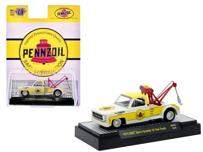 M2 1975 Gmc Sierra Grande 15 Tow Truck "pennzoil" Off White And Yellow Limited Edition To