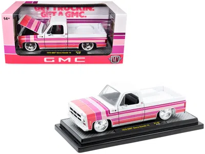 M2 1976 Gmc Sierra Grande 15 Pickup Truck White With Stripes Limited Edition To 9250 Pieces Worldwide 1