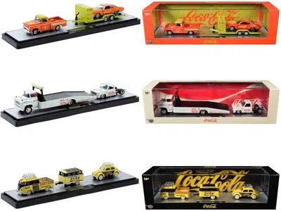 M2 Auto Haulers "coca-cola" Set Of 3 Pieces Release 43 Limited Edition To 6200 Pieces Worldwide 1/64 In Multi