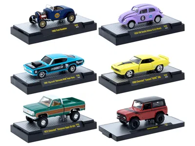 M2 Auto-thentics 6 Piece Set Release 103 In Display Cases Limited Edition 1/64 Diecast Model Cars By  In Multi