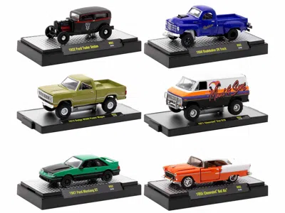 M2 Auto-thentics 6 Piece Set Release 92 In Display Cases Limited Edition 1/64 Diecast Model Cars By