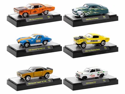 M2 Auto-thentics 6 Piece Set Release 94 In Display Cases Limited Edition 1/64 Diecast Model Cars By