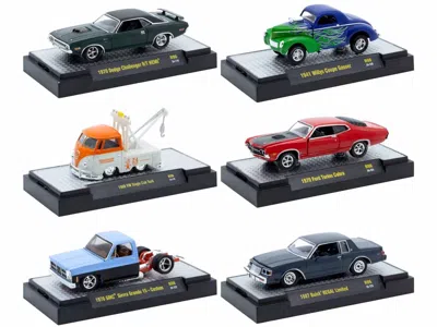 M2 Auto-thentics 6 Piece Set Release 96 In Display Cases Limited Edition 1/64 Diecast Model Cars By   In Multi