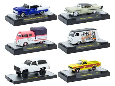 M2 Auto-thentics 6 Piece Set Release 99 In Display Cases Limited Edition 1/64 Diecast Model Cars By   In Multi