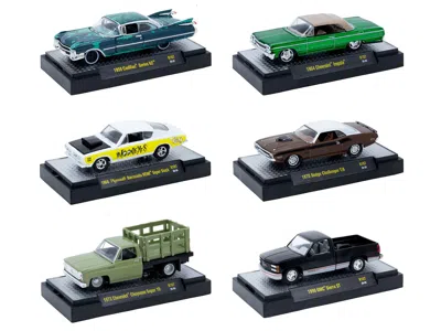 M2 Auto-thentics 6 Piece Set Release 107 In Display Cases Limited Edition 1/64 Diecast Model Cars By