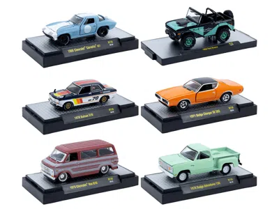 M2 Auto-thentics 6 Piece Set Release 110 In Display Cases Limited Edition 1/64 Diecast Model Cars By