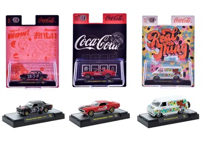 M2 Coca-cola Set Of 3 Pieces Release 52 Limited Edition To 10000 Pieces Worldwide 1/64 Diecast Model Ca In Multi
