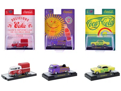 M2 Coca-cola Set Of 3 Pieces Release 53 Limited Edition To 10000 Pieces Worldwide 1/64 Diecast Model Ca In Multi