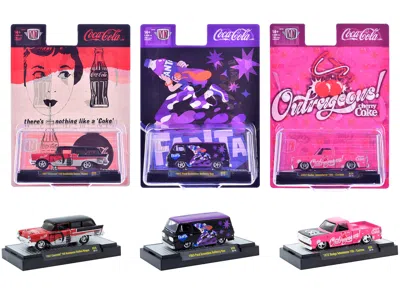 M2 Sodas Set Of 3 Pieces Release 59 Limited Edition To 9600 Pieces Worldwide 1/64 Diecast Model Cars By In Metallic